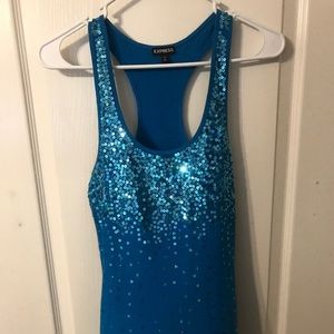Express Blue Sequin Tank